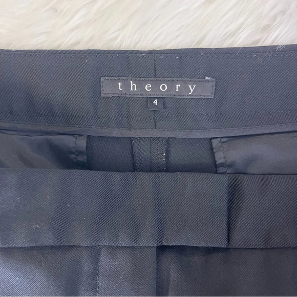 Theory Women’s Black Slim Straight Leg Trouser Pants Stretch Size 4 - Picture 6 of 8